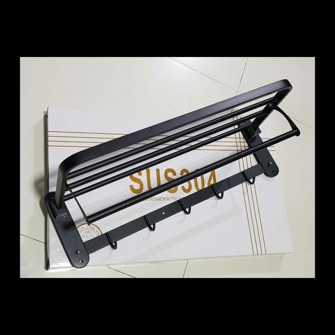 '' GANTUNGAN HANDUK HITAM /GANTUNGAN BAJU KAMAR MANDI *