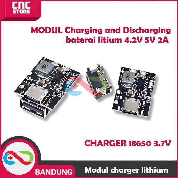 SPORTOV MODUL Charging and Discharging baterai litium 4.2V 5V 2A CHARGER 18650 3.7V