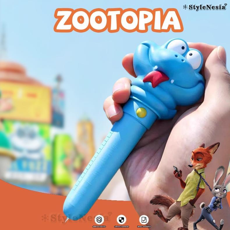 Pulpen Mainan & Tulis Karakter Zootopia 2  Model Serum Ular Garry, Fungsi 2-in-1 sebagai Pulpen dan 