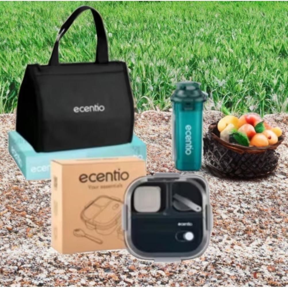 Lunch Box Ecentio 3skat Kotak makan bekal Tempat makan Ecentio + Botol minum Tempat air Minum + Lunc