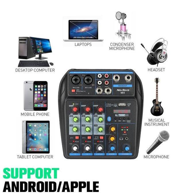 Raden_Stroom - New Baxs M4/M4G Audio Mixer Suara Kecil 4 Channel Mixer Audio Murah Meriah Bekas Salu