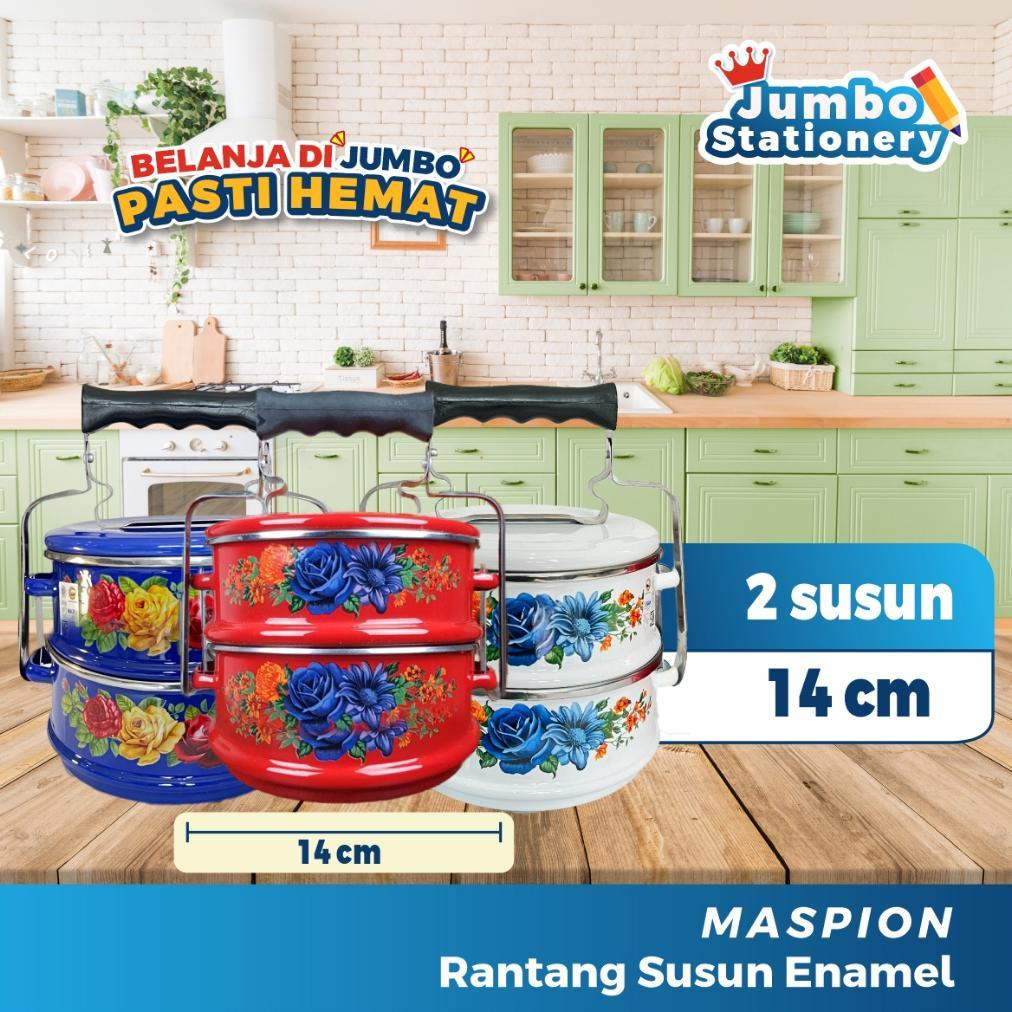 BEST SALE Maspion Rantang 2 Susun Klasik Jadul Stainless Steel Enamel Rantang Motif Bunga