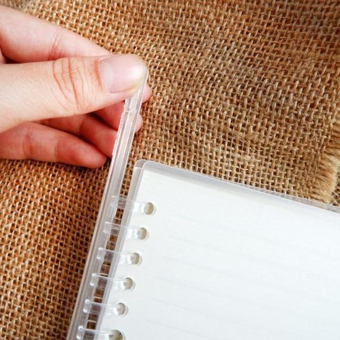 Aesthetic Binder A5 B5 Hard Cover Plastik Transparan Muji Style Buku Catatan Tulis Terbatas