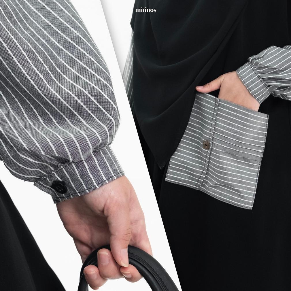 100% AMAN Mininos Izumy Set Outer Strip Muslimah Kekinian