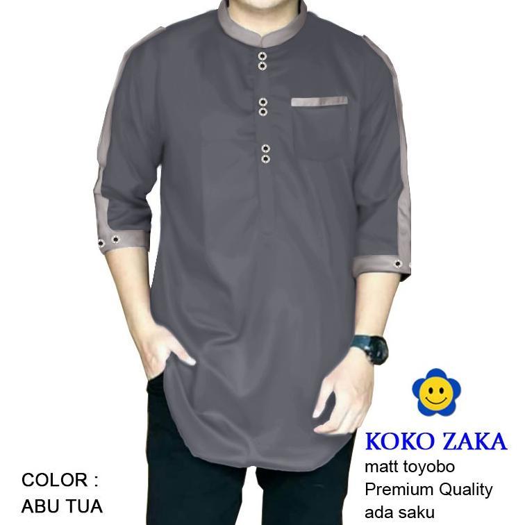 original koko zaka lengan 3/4 - mm fashion (mm) - ukuran s-3xl - matt katun toyobo  - baju koko atas