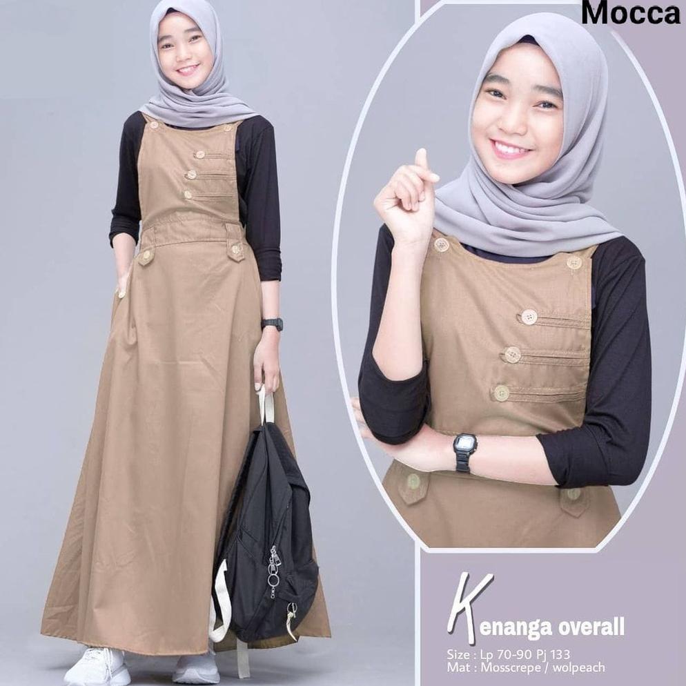 Terbaru [ Free Ongkir ] Setelan Overall Wanita / Set Overall Kodok / Baju Set Muslim / Overall Kenan