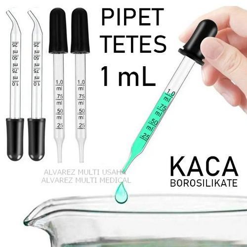 Ready!! Pipet Tetes Kaca 1 mL / Drop Pipette / Maat Pipet 1 mL Skala / Pipet Ukur Kaca