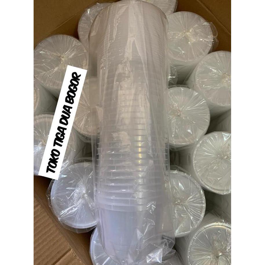 // KAP PLASTIK KOTAK TEMPAT PENYIMPANAN MAKANAN BULAT 500ML 25PCS *