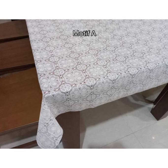 Taplak Meja Makan Putih Polos Plastik Anti Air Meteran Per 50 cm