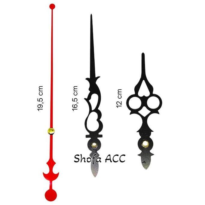 Jarum Jam Dinding Besar Panjang Motif Ukir