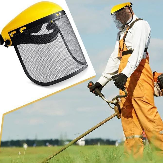 KIAMU Helm Mesin Potong Rumput Face Shield Pelindung Wajah Face Shield Gerinda Untuk Mesin Pemotong 