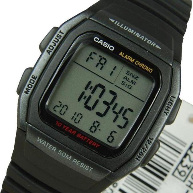 Casio W-96H-1Bvdf - Jam Tangan Pria Digital Hitam W96H W-96H-1B