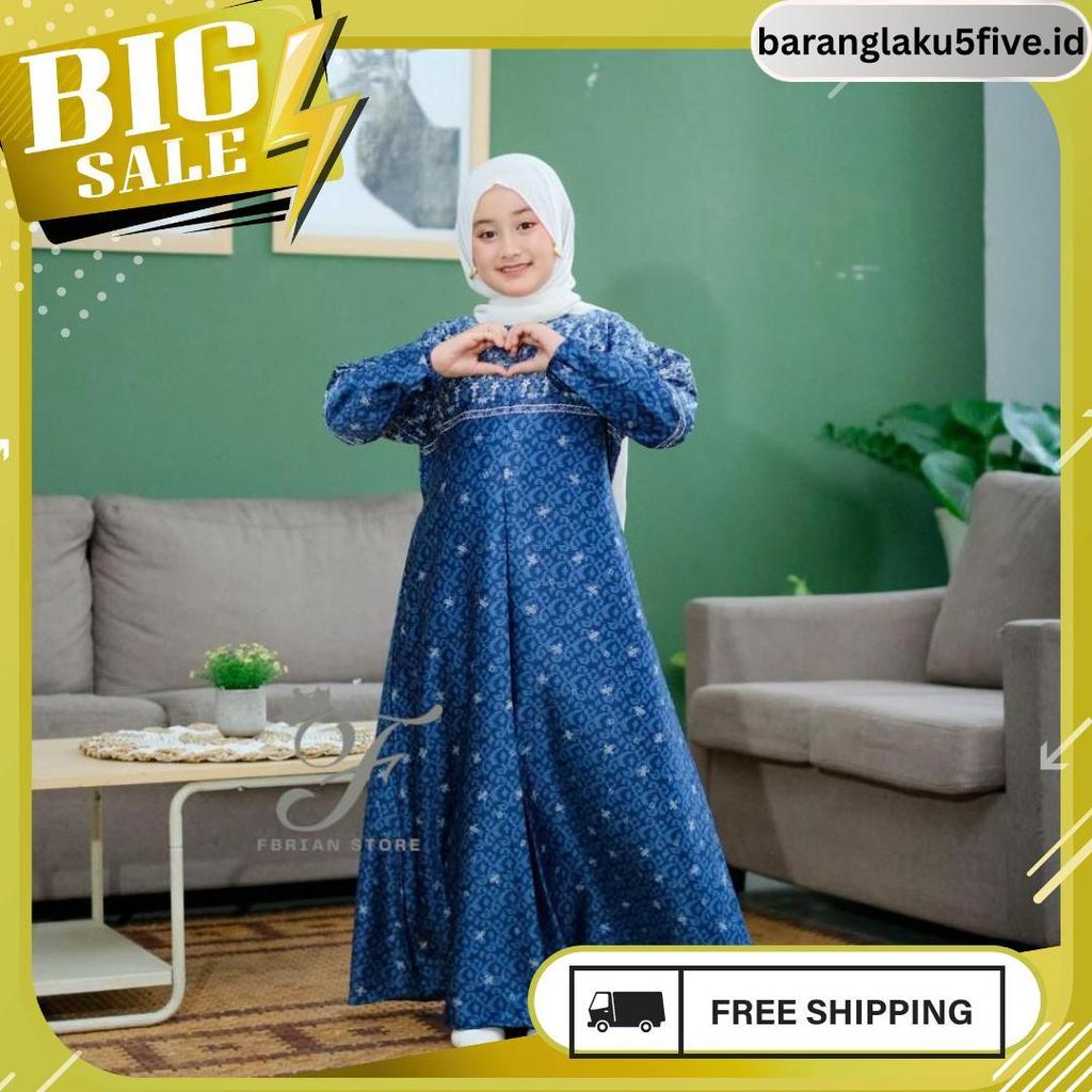 Cod Baju Gamis Anak Perempuan Motif Armani Silk Premium Elegan Terbaru Seragaman Couple Keluarga Mel