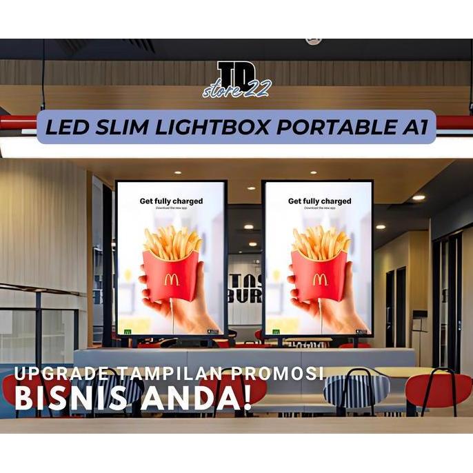 Slim Light Box LED A1 - Lampu Display Frame Poster Neon Box LED untuk Iklan Elegan Lampu Iklan Neon 