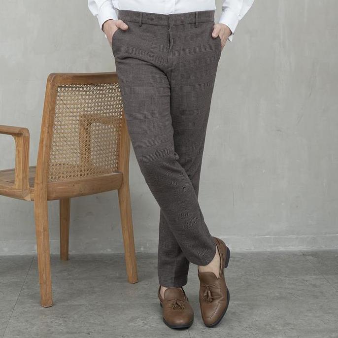 Houseofcuff Jas Celana Vest Rompi Blazer Coklat Slim Fit Motif Kotak Best Seller