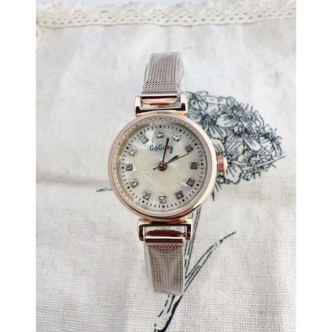 DB69 - Barbee Jam Tangan Wanita Rantai Pasir Stainless Steel Gogoey mini Berlian Gold Watches