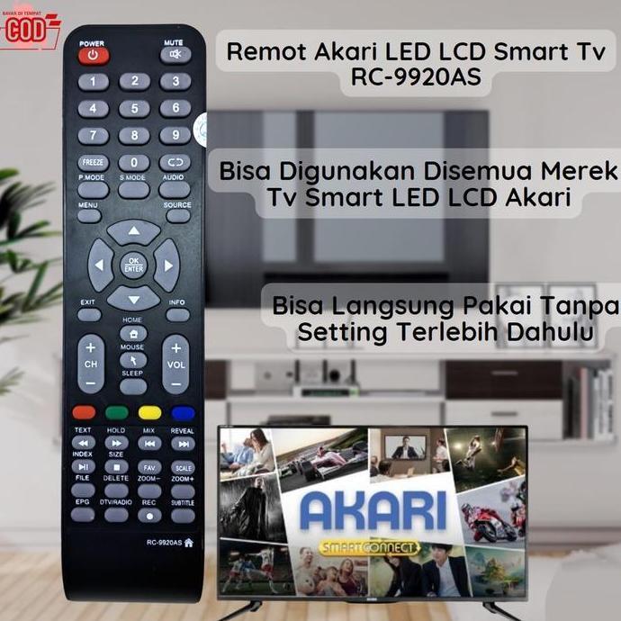 Ready Remote TV AKARI Smart TV Android LCD LED RC-9920AS