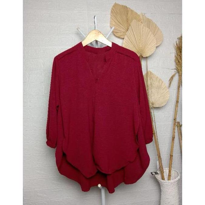 DV137 >> Livia Blouse Kemeja Outer Crinkle