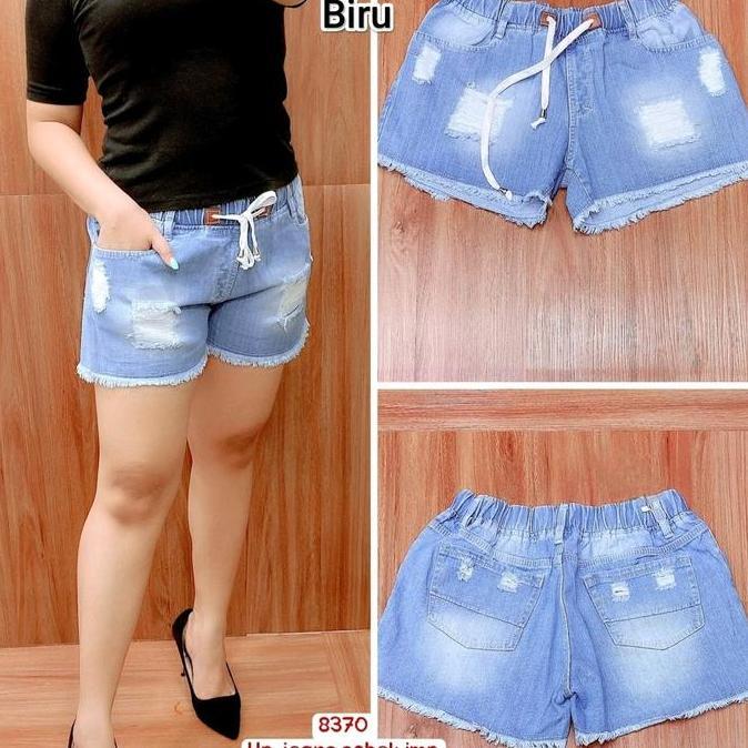 DS16 - Celana Jeans Hp Wanita Ripped Non Stretch Size 27-30 Pinggang Full Karet