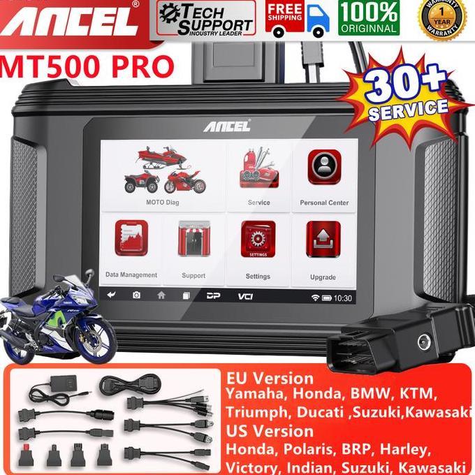 TOZANOKA ANCEL MT500 PRO Motor Scanner Alat Diagnosis Kode Kesalahan Pemindai OBD2 Scanner Untuk YAM