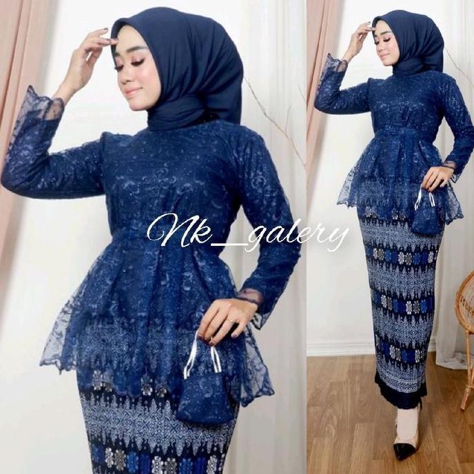 DV248 >> Setelan Kebaya Modern Tebaru Blouse Baju Atasan Bawahan Batik Dress Wanita Pesta Wisuda Kon