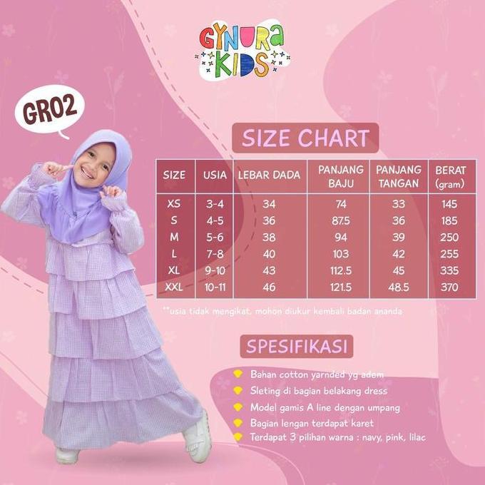 Gamis anak cantik bahan katun Gynura kids Best Quality
