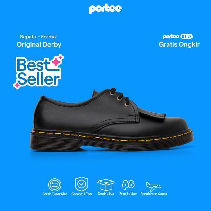 Sepatu Boots Pria Portee Original Derby Formal Looks, Casual Feels | Sepatu Kuliah, Kerja, Nongkrong
