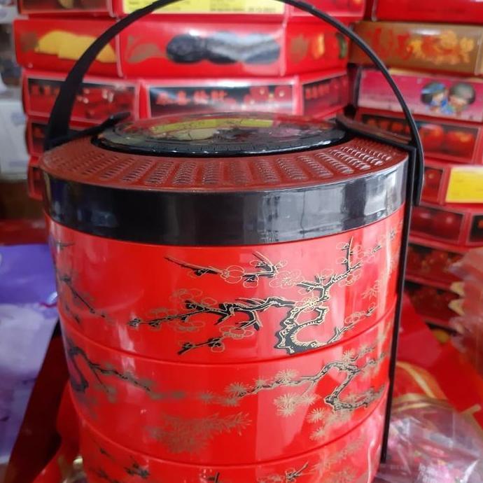 Rantang imlek, hantaran toples kue kering, coklat, manisan