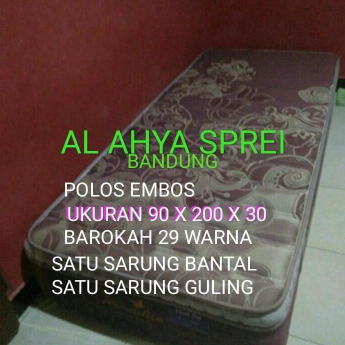 SPREI SET SINGLE POLOS EMBOS 90 X 200 X 30 - BISA PILIH WARNA