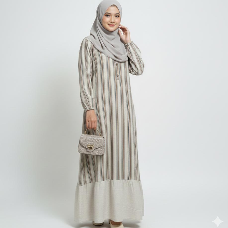 RILLEY - Gamis Aidah | Gamis Wanita Bahan Adem Linen