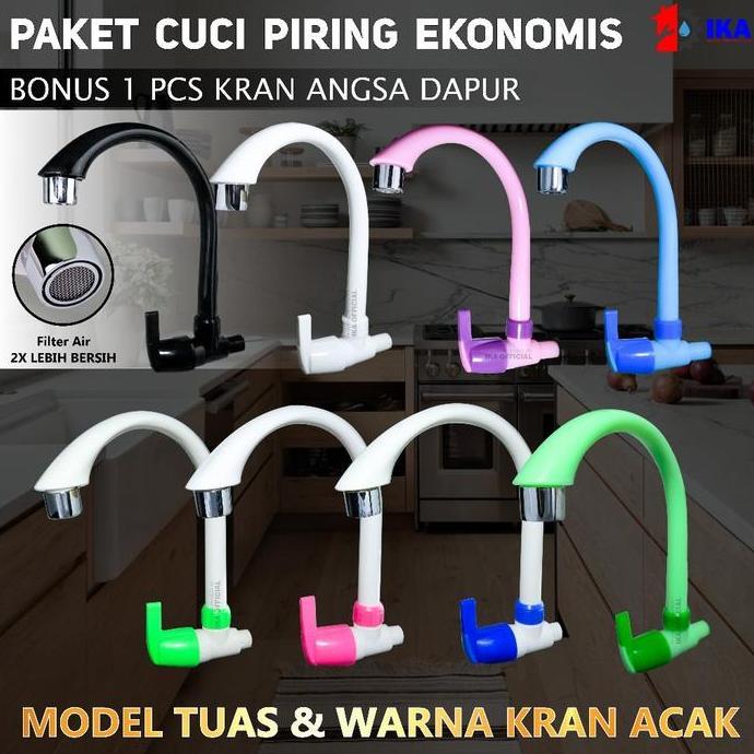 Terlaris - PAKET TERMURAH Bak cuci piring Kitchen sink stainless steel 50x40cm Bonus Kran Angsa Cuci