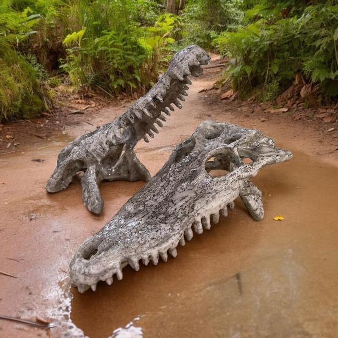 barkahcell44 - tengkorak buaya hiding cave hiasan aquarium / alligator skull / tempat sembunyi hewan