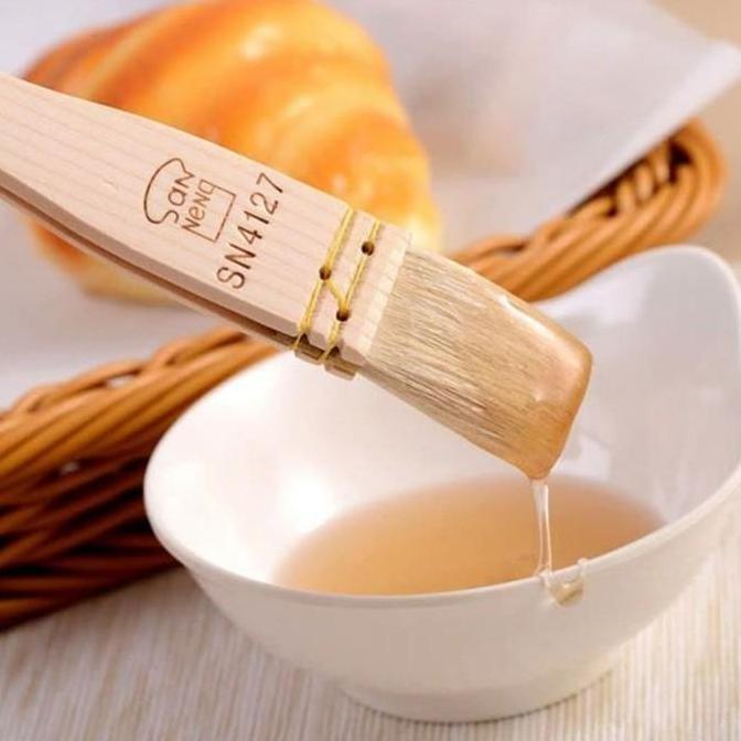 Sanneng SN4127 - Cake Wool Brush / Kuas Oles Roti Bulu Domba - Small