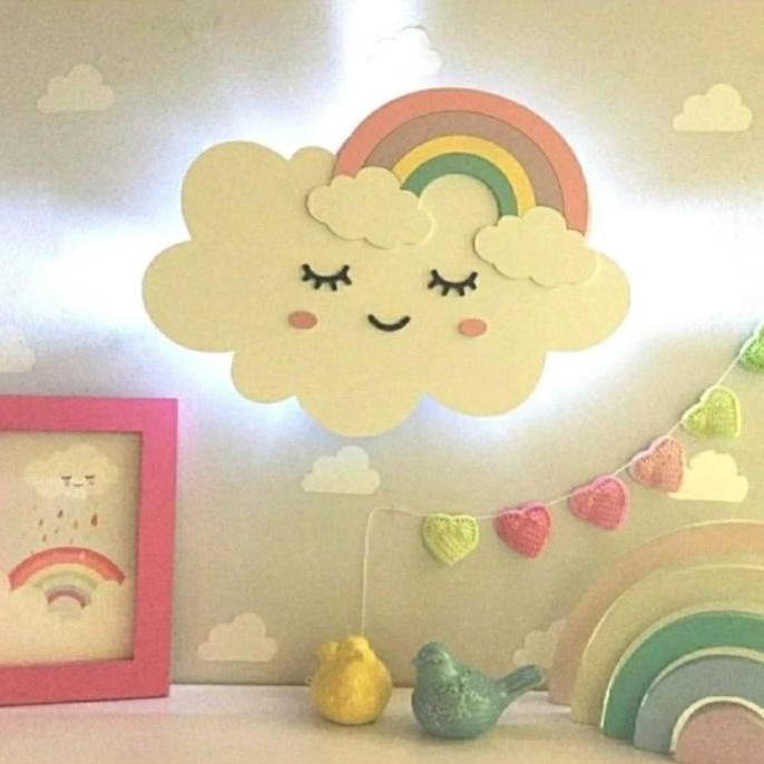 Termurah / Hot Sale (Lampu Awan Pelangi) Lampu Tidur Lampu Kamar Lampu Remang Lampu Tidur Anak Lampu