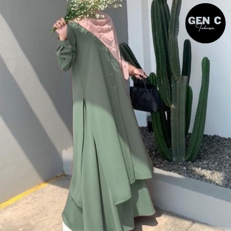 Termurah Baju One Set Tunik + Rok Jumbo | Setelan Malaysia Long Tunik Syar'I | Setelan Long Tunik Ro