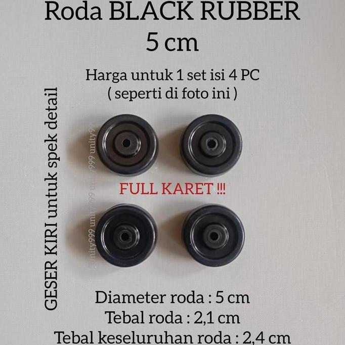 uvassballah  - roda koper roda pengganti roda single karet roda sparepart koper black
