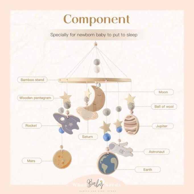 Promo Ollie Baby Crib Toy Mobile / Mainan Gantungan Box Ranjang Bayi Kayu Cod