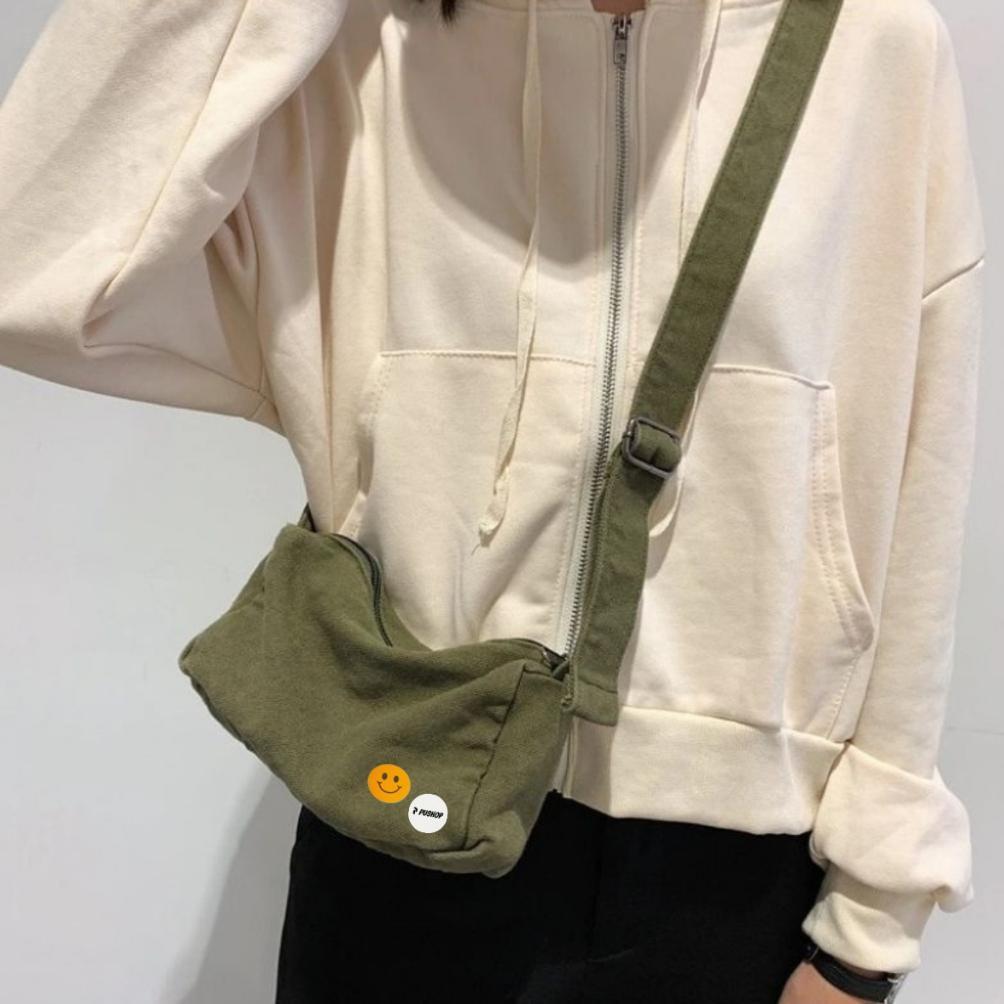 ORIGINAL TAS SELEMPANG SLINGBAG KANVAS KOREA ESYANA PUSHOP