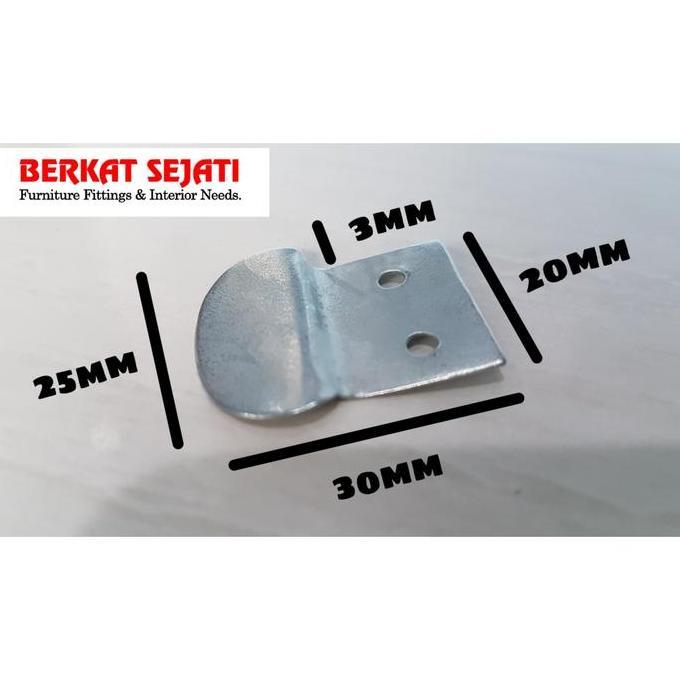 Klem Siku Besi Plat Z S / Plat Jepit Kaca Penjepit Penahan Kaca Cermin