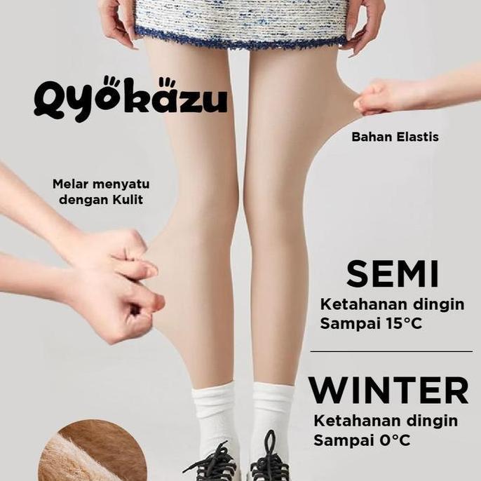 QYOKAZU Bare Leg like through UV stocking WINTER kulit jepang Terlihat seperti kulit kaki