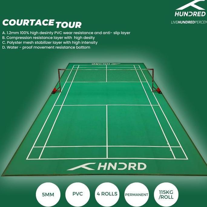 karpet vynil badminton bulutangkis merk HUNDRED