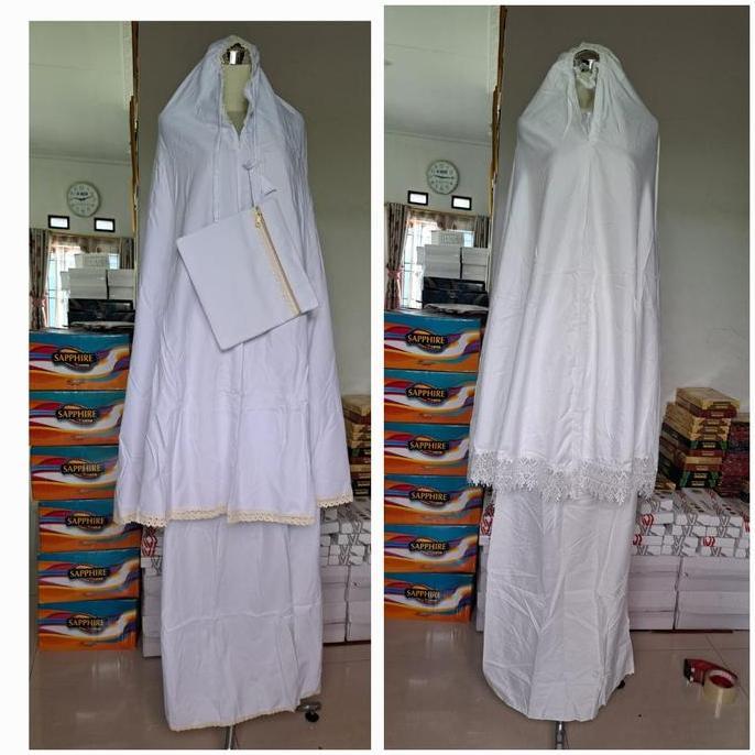 mukena putih renda