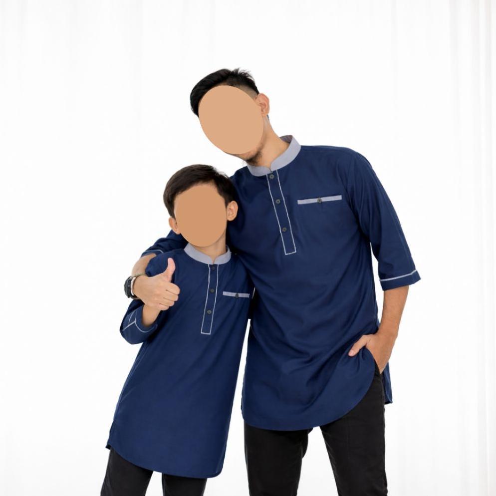 WAJIB PUNYA Baju Koko Kurta Pria Couple Ayah dan Anak laki laki Lengan 3/4 Bahan Toyobo Royal Mix wa