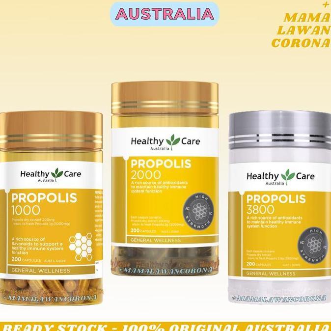 HEALTHY CARE Propolis 2000mg 200 Capsules 3800 2000 1000 mg Kapsul