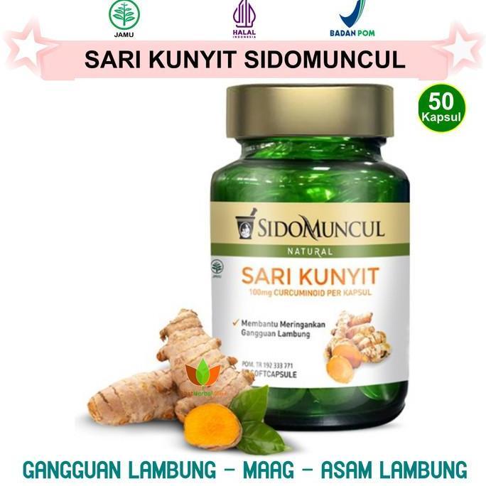 SARI KUNYIT SIDOMUNCUL SOFTCAPSULE JAMU OBAT HERBAL ASAM LAMBUNG MAAG KEMBUNG