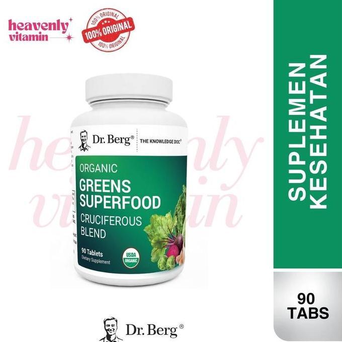 Dr. Berg Organic Greens Superfood Cruciferous Blend - 90 Tablets, Non-GMO, Gluten Free