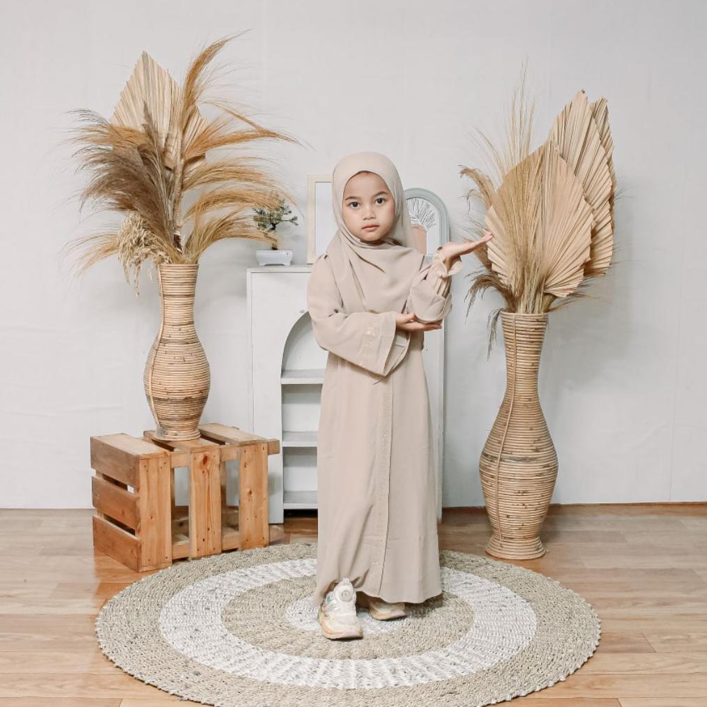 hot littlemalika x majidah abaya dubai anak full size bahan ceruty set hijab dan cadar gamis syari c