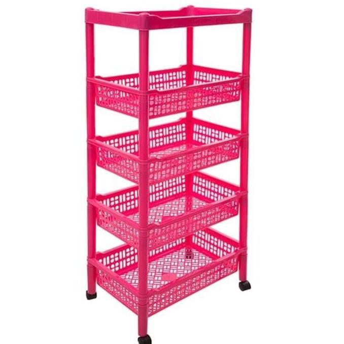 RAK SALON SUSUN 5 RODA / RAK SERBAGUNA / KERANJANG SUSUN/ TEMPAT SURAT