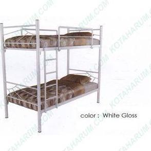 ranjang bed besi susun tingkat orbitrend andez putih no 4 single 90 cm