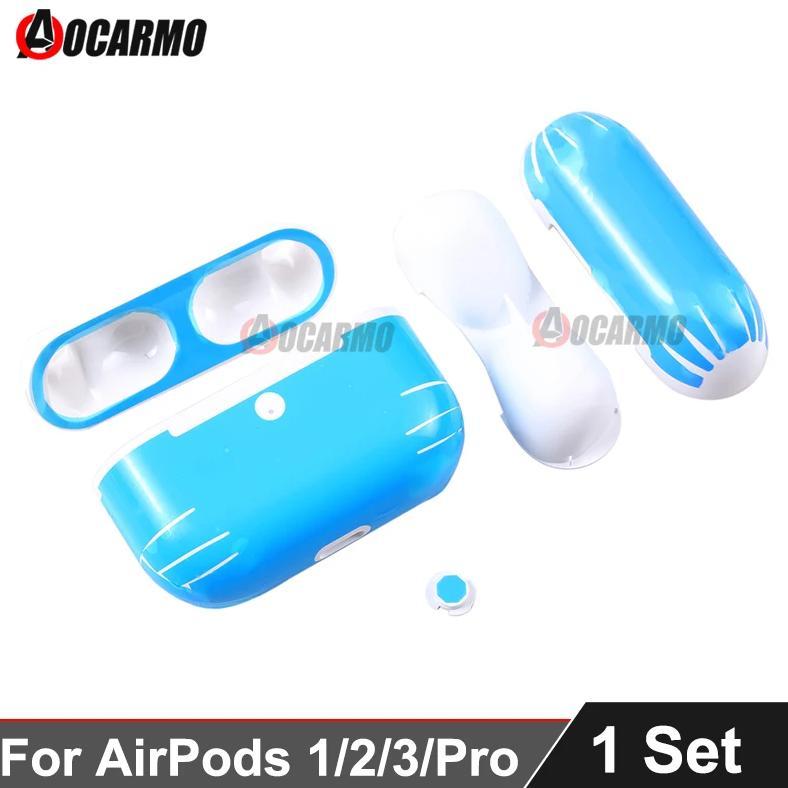 Aocarmo For Apple AirPods 1 2 3 4 Pro Pro2 Full Set Housing Shell For Charging Case Battery Box Comp